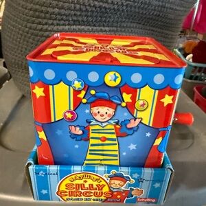 Silly Circus Jack in the Box - Blue and Yellow